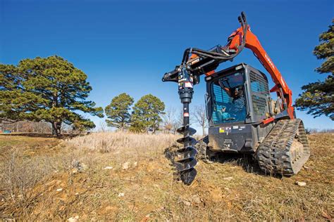 skid steer digging a ditch|skid steer loader for holes.